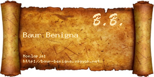 Baur Benigna névjegykártya